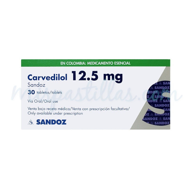 2224-Carvedilol-125-mg-x-30-tab-SANDOZ-GENERICO-mispastillas-tienda-pastillas-medellin-colombia 2224-Carvedilol-125-mg-x-30-tab-SANDOZ-GENERICO-mispastillas-tienda-pastillas-medellin-colombia